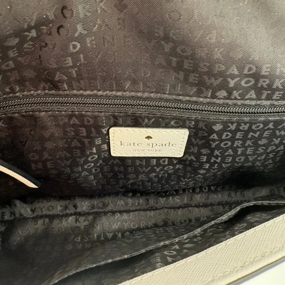 Kate Spade Carson Black White Colorblock Chain Flap Crossbody Convertible Clutch